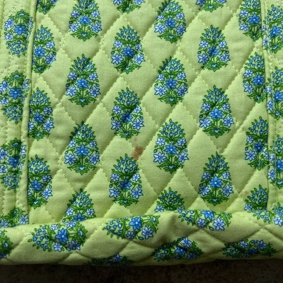 Vera Bradley Green and Blue Quilted Tote Bag - Picture 4 of 4